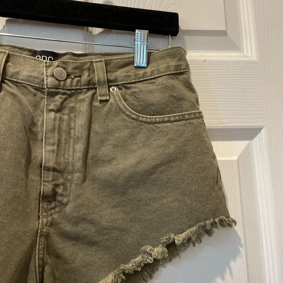 BDG High-Rise Cheeky Green Shorts - Picture 4 of 6